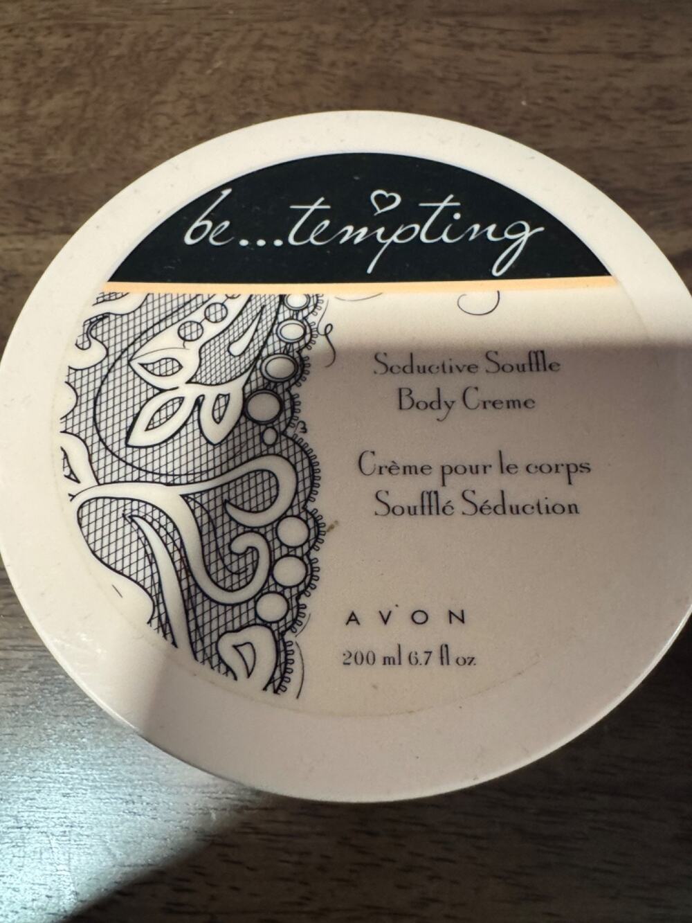Avon be…..tempting “seductive soufflé” body creme 6.7 fl oz. Nos
